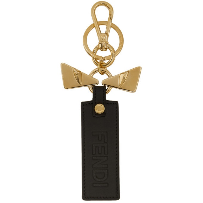 Photo: Fendi Black and Gold Bag Bugs Charm Keychain
