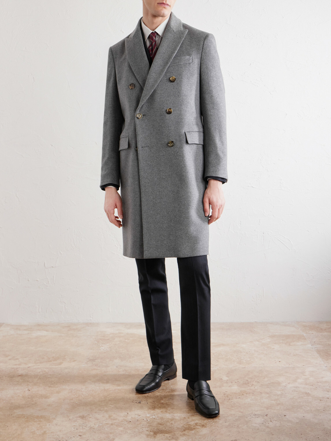 Lardini - Double-Breasted Wool Coat - Gray