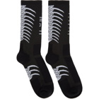 Unravel Black Back Bone High Socks