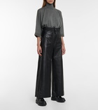 Brunello Cucinelli - Leather wide-leg pants