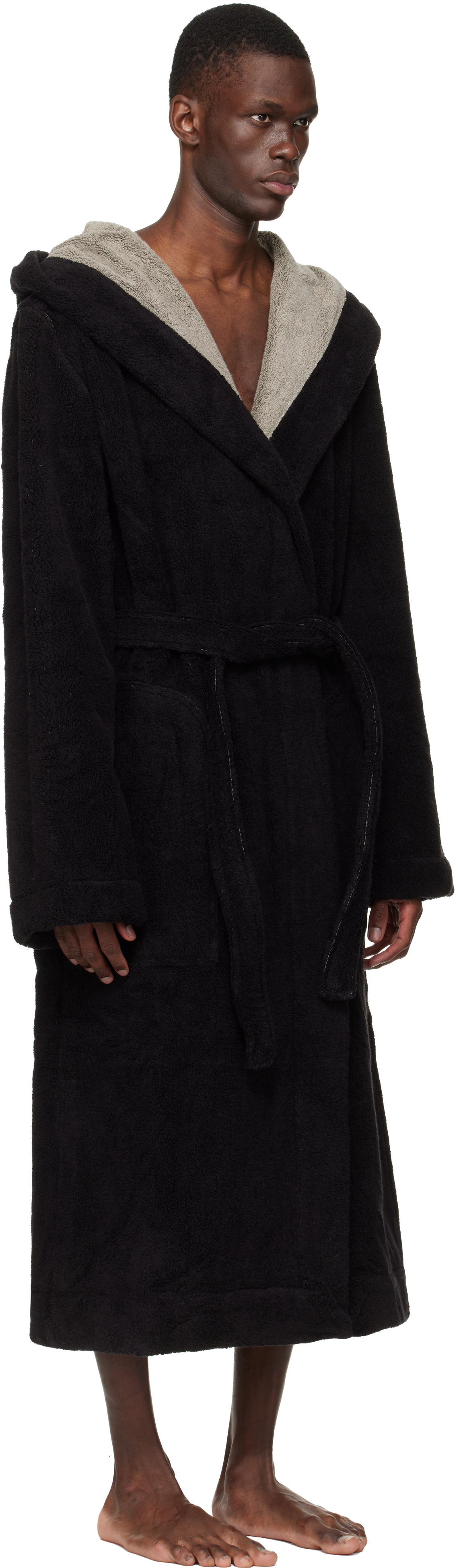 Rick Owens Black Temple Beach Bathrobe