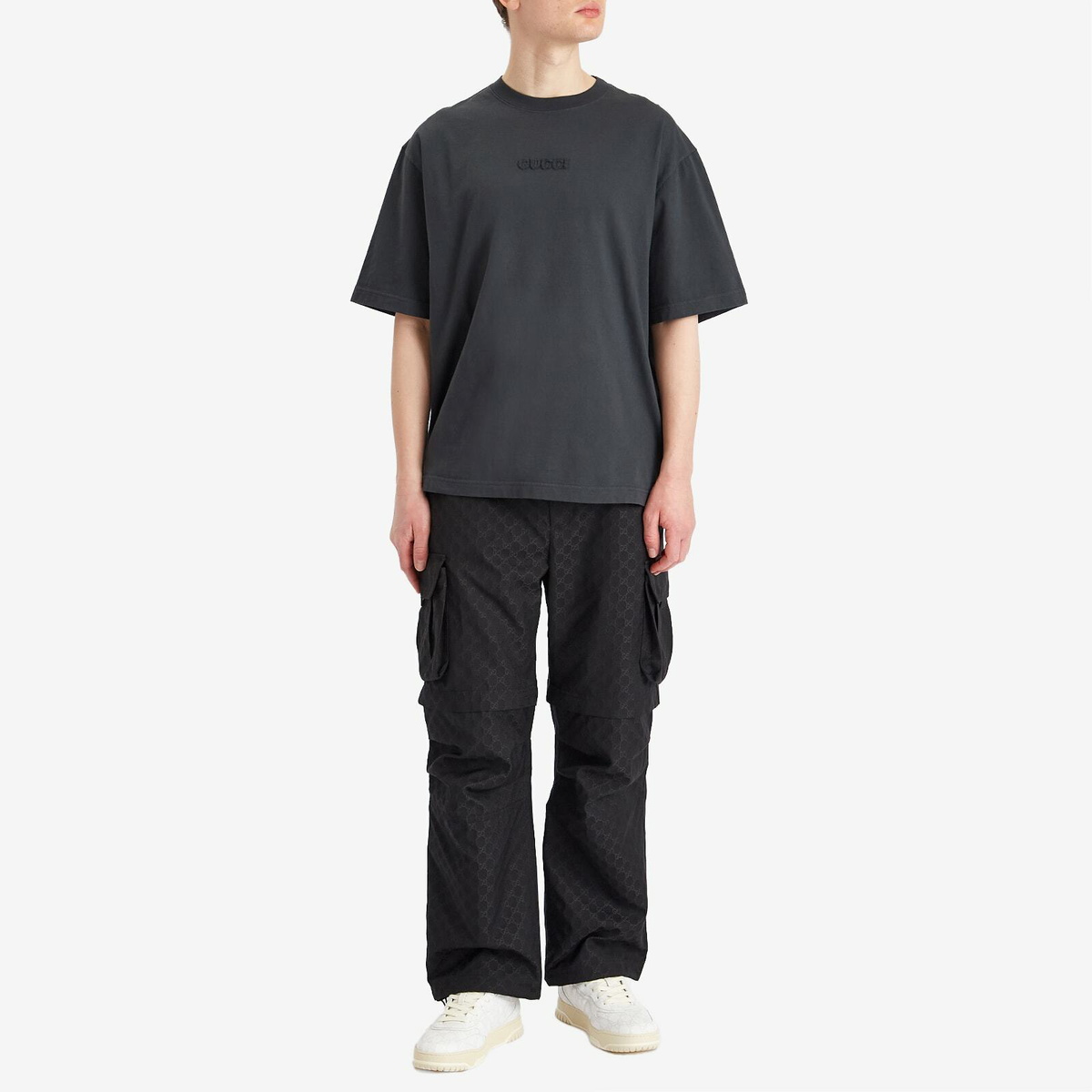 Gucci Men's Logo T-Shirt in Dark Grey/Mix