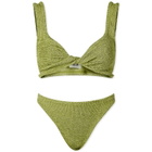 Hunza G Women's Juno Bikini in Metallic Moss 