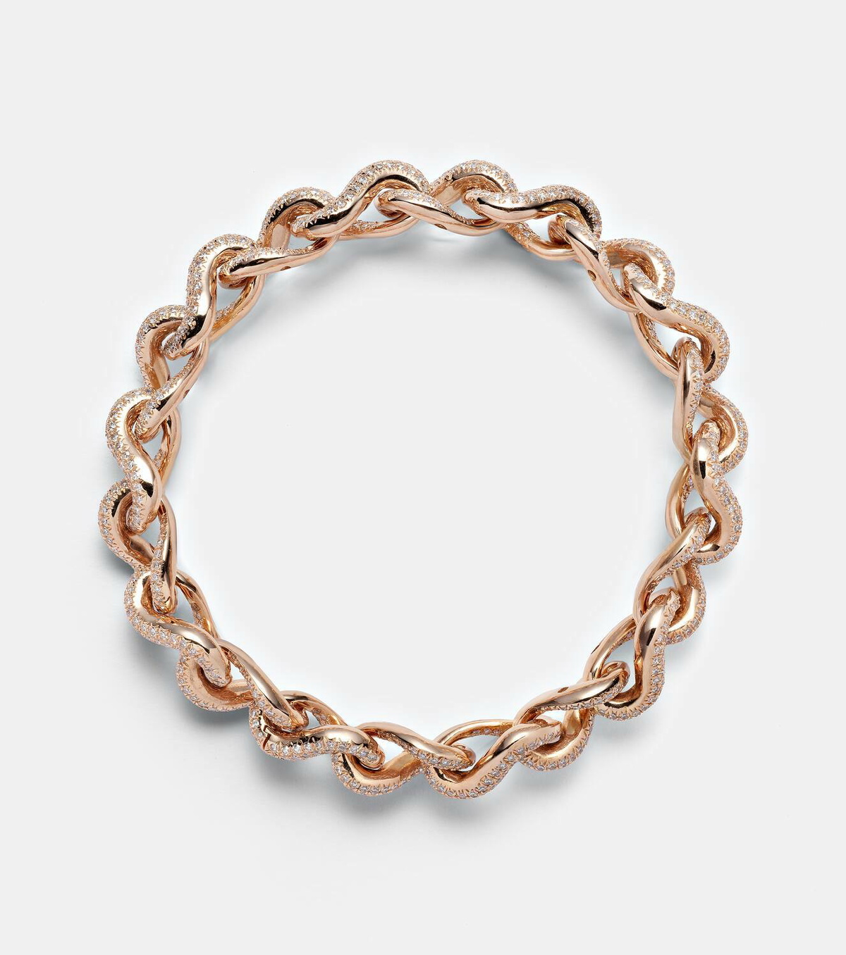 Shay Jewelry Infinity Link 18kt rose gold bracelet with diamonds