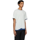 MSGM Grey and Navy Bleached Effect T-Shirt