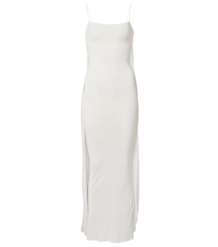 Photo: Jacquemus Plumetis polka-dot jersey slip dress