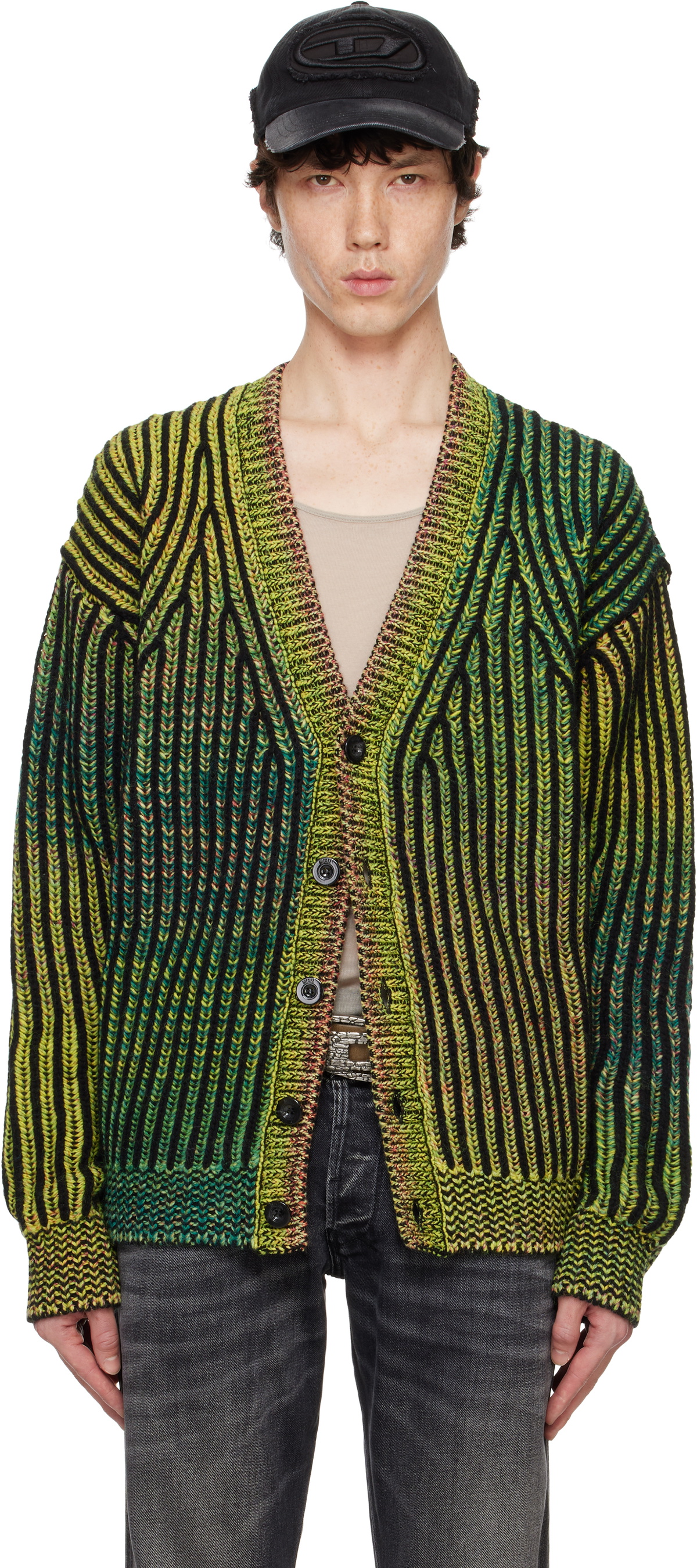 Diesel Green K-Oakland-Cr Cardigan Diesel