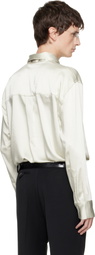 AVAVAV Off-White X-Ray Printed Satin Button-Up Shirt