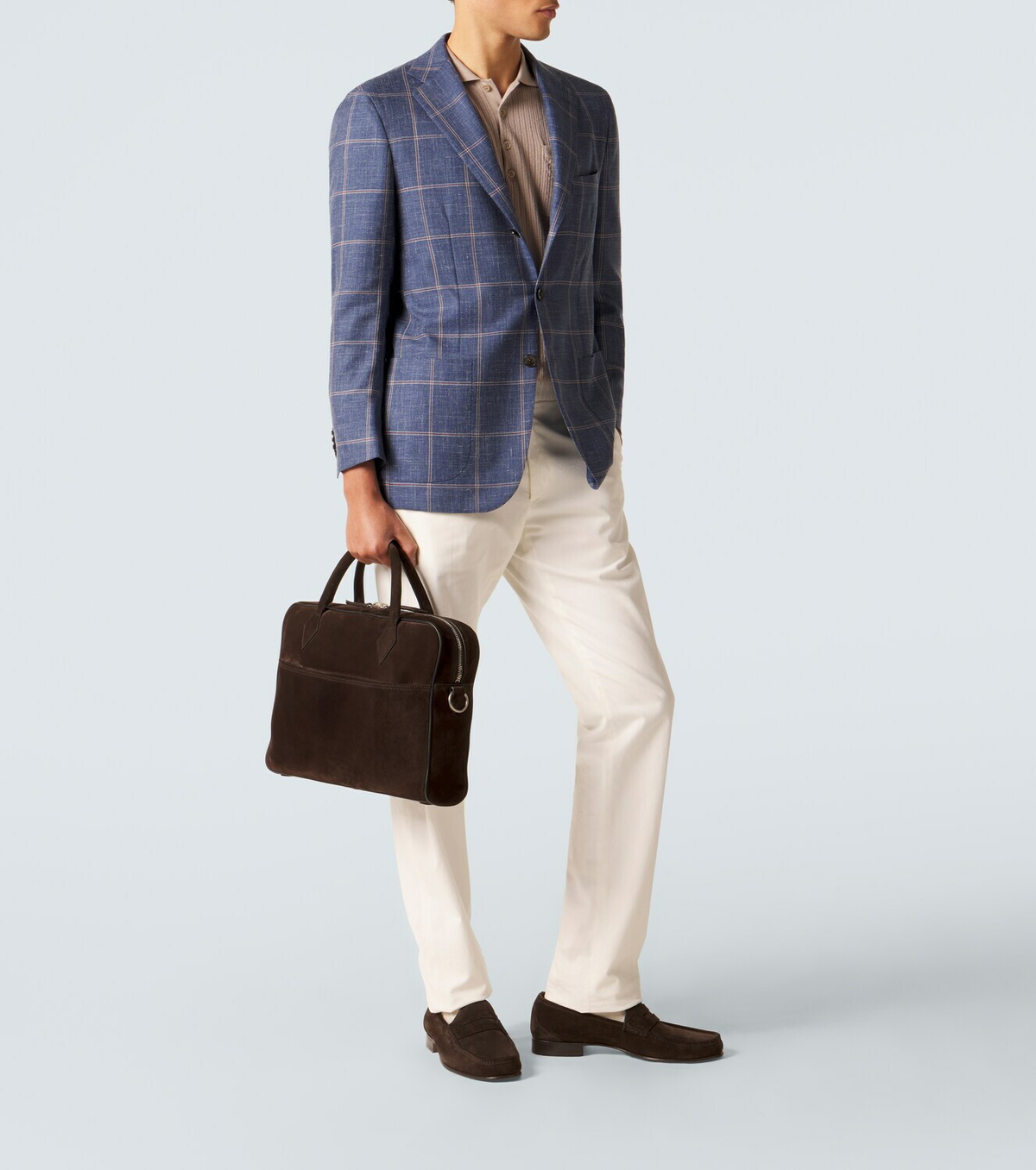 Métier Closer Slim suede briefcase
