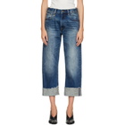 R13 Blue Cuffed X-Boyfriend Jeans