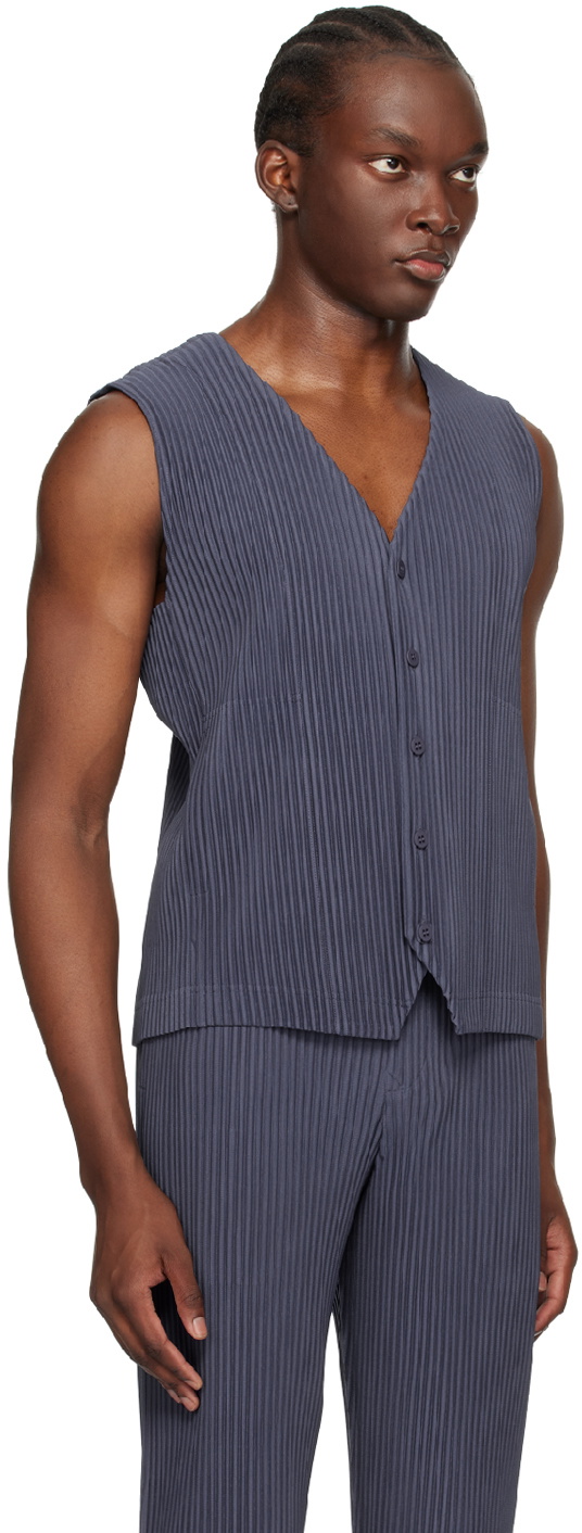 HOMME PLISSÉ ISSEY MIYAKE Navy Tailored Pleats 2 Vest Homme Plisse Issey  Miyake