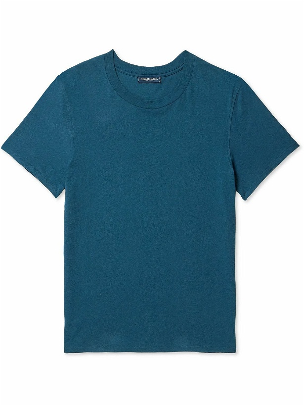 Photo: Frescobol Carioca - Lucio Cotton and Linen-Blend Jersey Shirt - Blue