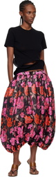 Comme des Garçons Comme des Garçons Black & Pink Jacquard Floral Pattern Trousers