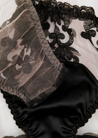 Fleur OF England Onyx Embroidered Tulle Briefs Black