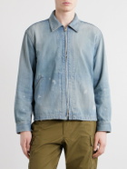FULLCOUNT - Distressed Denim Zip-Up Jacket - Blue