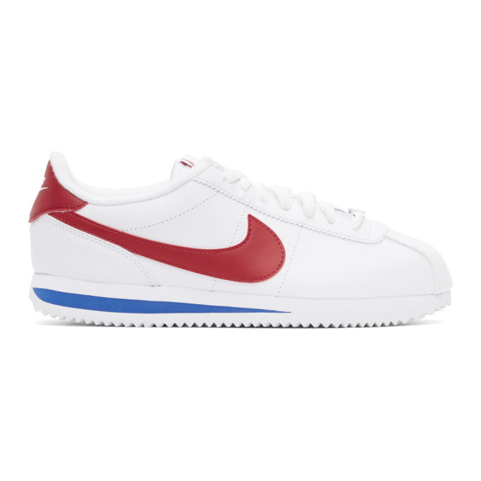 Photo: Nike White and Red Cortez Basic Sneakers
