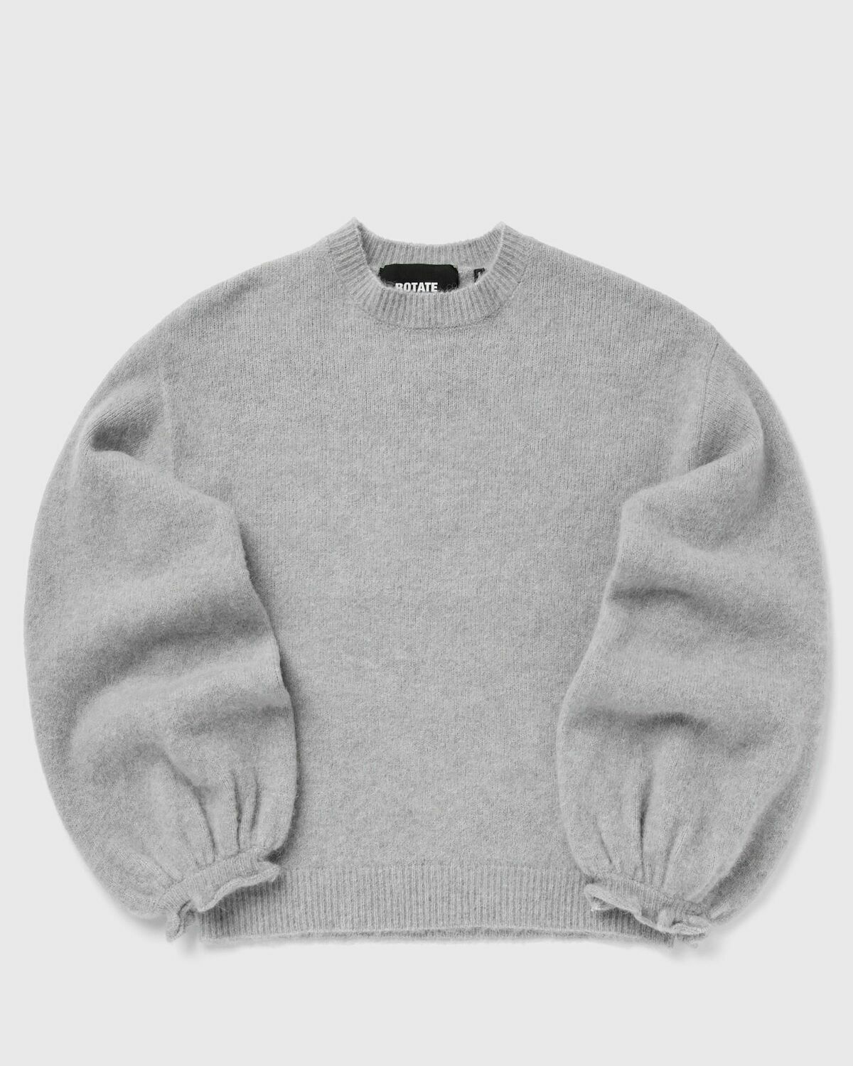 ROTATE Birger Christensen KNIT WIDE SLEEVE JUMPER Grey Womens Pullover