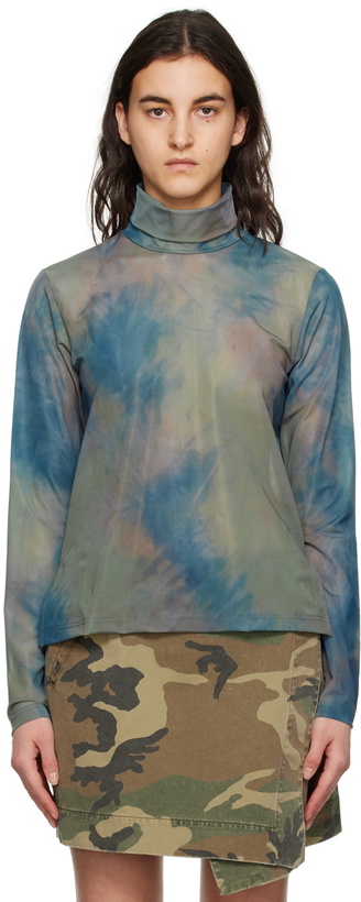 Photo: Song for the Mute Blue Tie-Dye Turtleneck