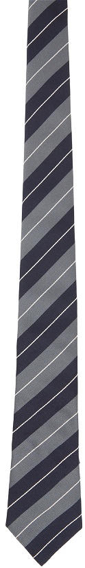 Photo: Brunello Cucinelli Navy & Grey Silk Multistripe Tie