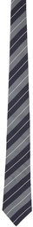 Brunello Cucinelli Navy & Grey Silk Multistripe Tie