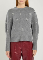 Simkhai Caroline Embellished Wool and Cashmere-blend Jumper Grey