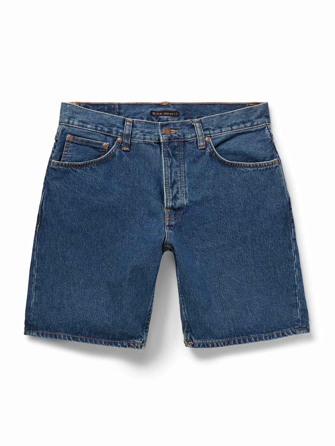 Nudie Jeans - Seth Straight-Leg Stone-Washed Organic Denim Shorts - Blue