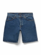 Nudie Jeans - Seth Straight-Leg Stone-Washed Organic Denim Shorts - Blue