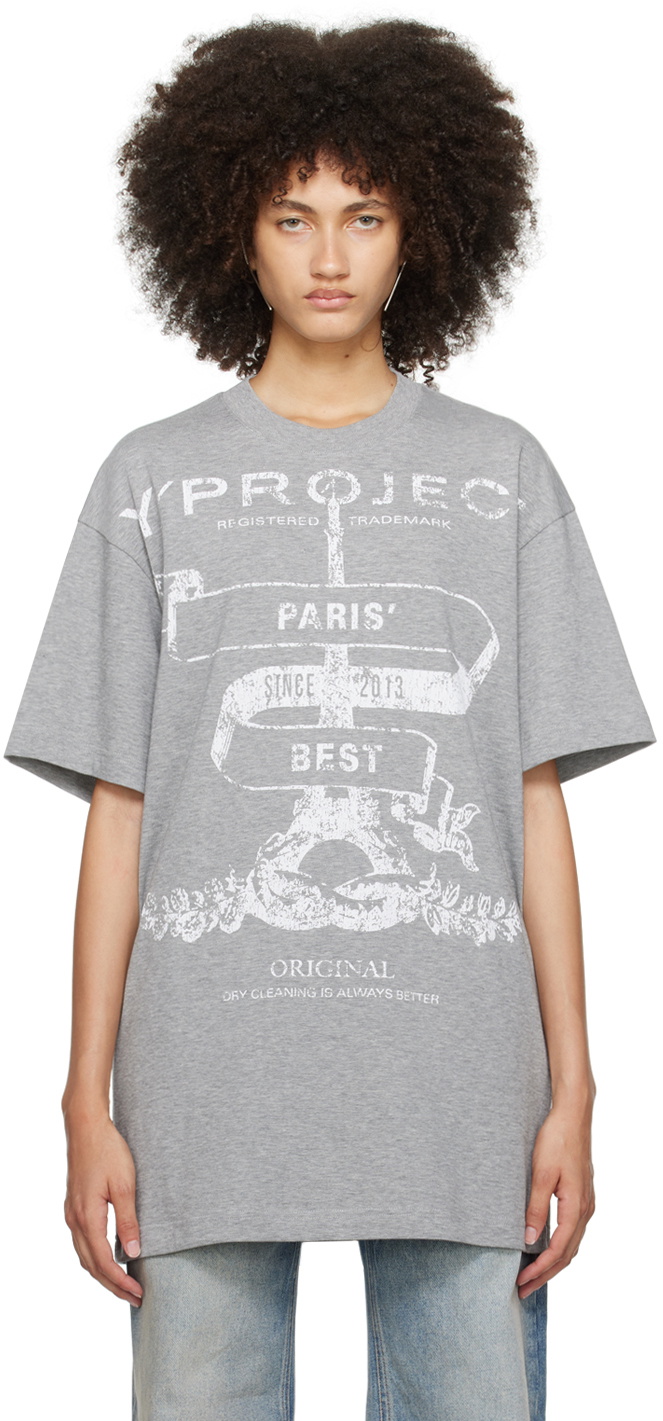 Y/Project Gray 'Paris' Best' T-Shirt Y/Project