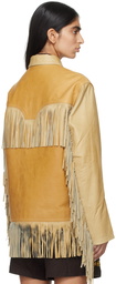 Bode Tan Fringe Duo Leather Jacket