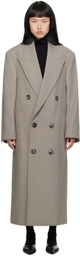 AMI Alexandre Mattiussi Gray Double-Breasted Coat
