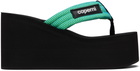 Coperni Black & Green Wedge Heeled Sandals