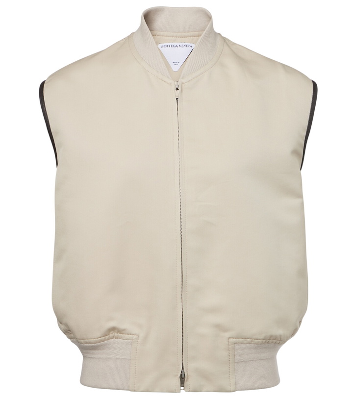 Photo: Bottega Veneta Leather-trimmed cotton and silk vest