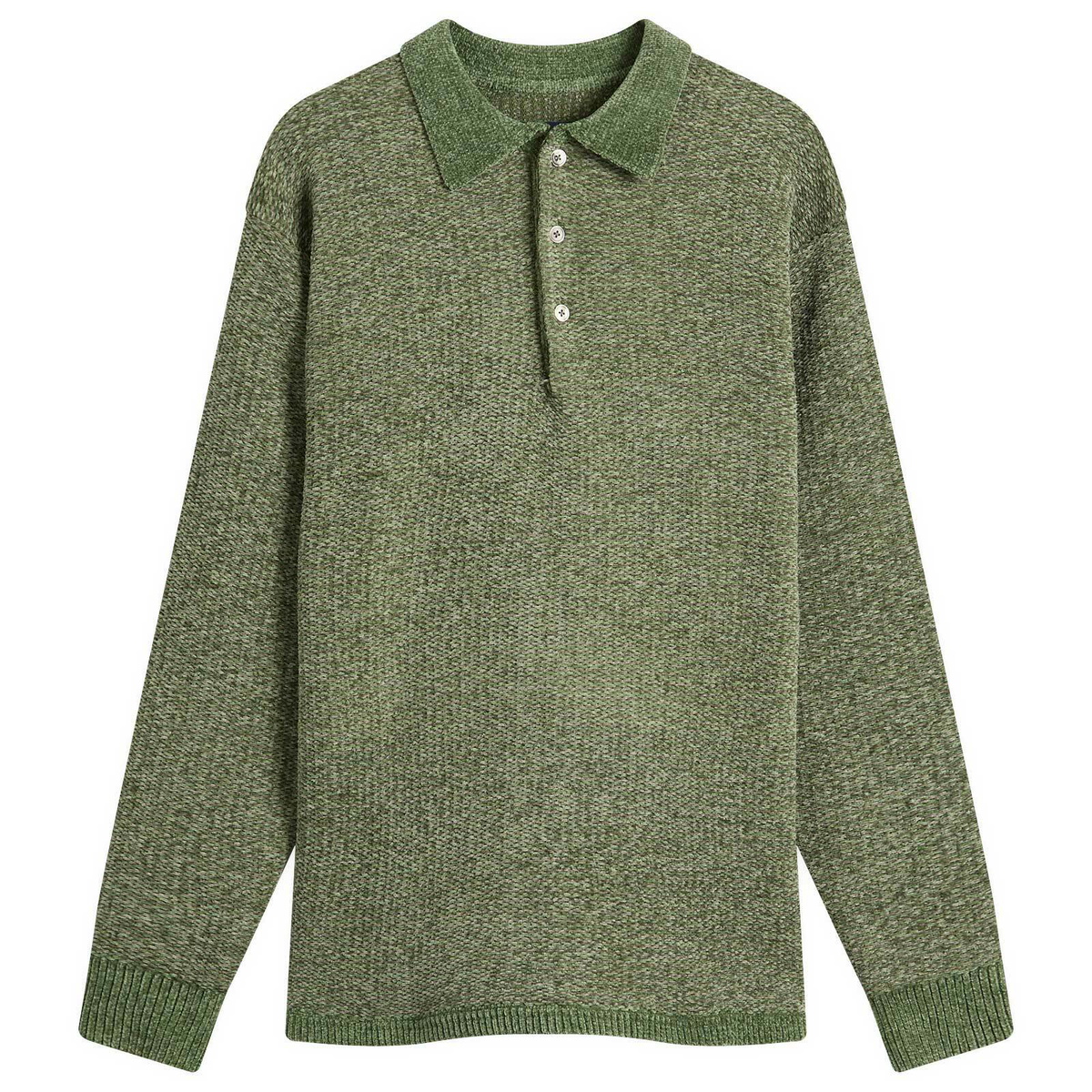 thisisneverthat Men's Velvet Knit Polo in Green
