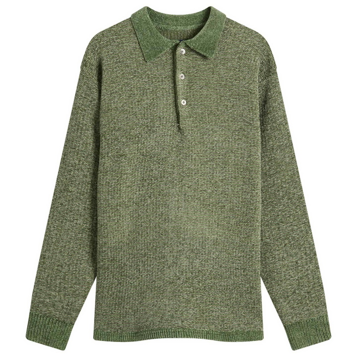 Photo: thisisneverthat Men's Velvet Knit Polo in Green