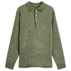 thisisneverthat Men's Velvet Knit Polo in Green