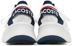 Lacoste White Knit Court-Drive Sneakers