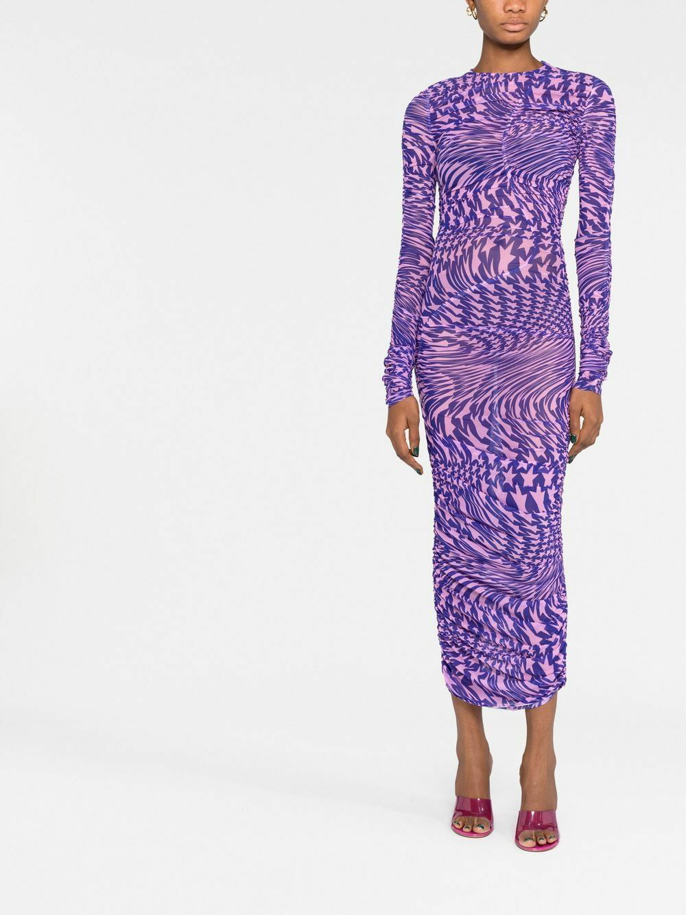 MUGLER - Printed Pencil Midi Dress Mugler