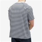 Nanamica Men's COOLMAX Striped T-Shirt in Navy X White