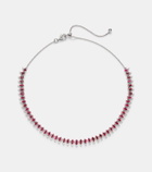 Kamyen 18kt white gold choker with rubies