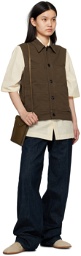 LEMAIRE Brown Garment-Dyed Denim Vest