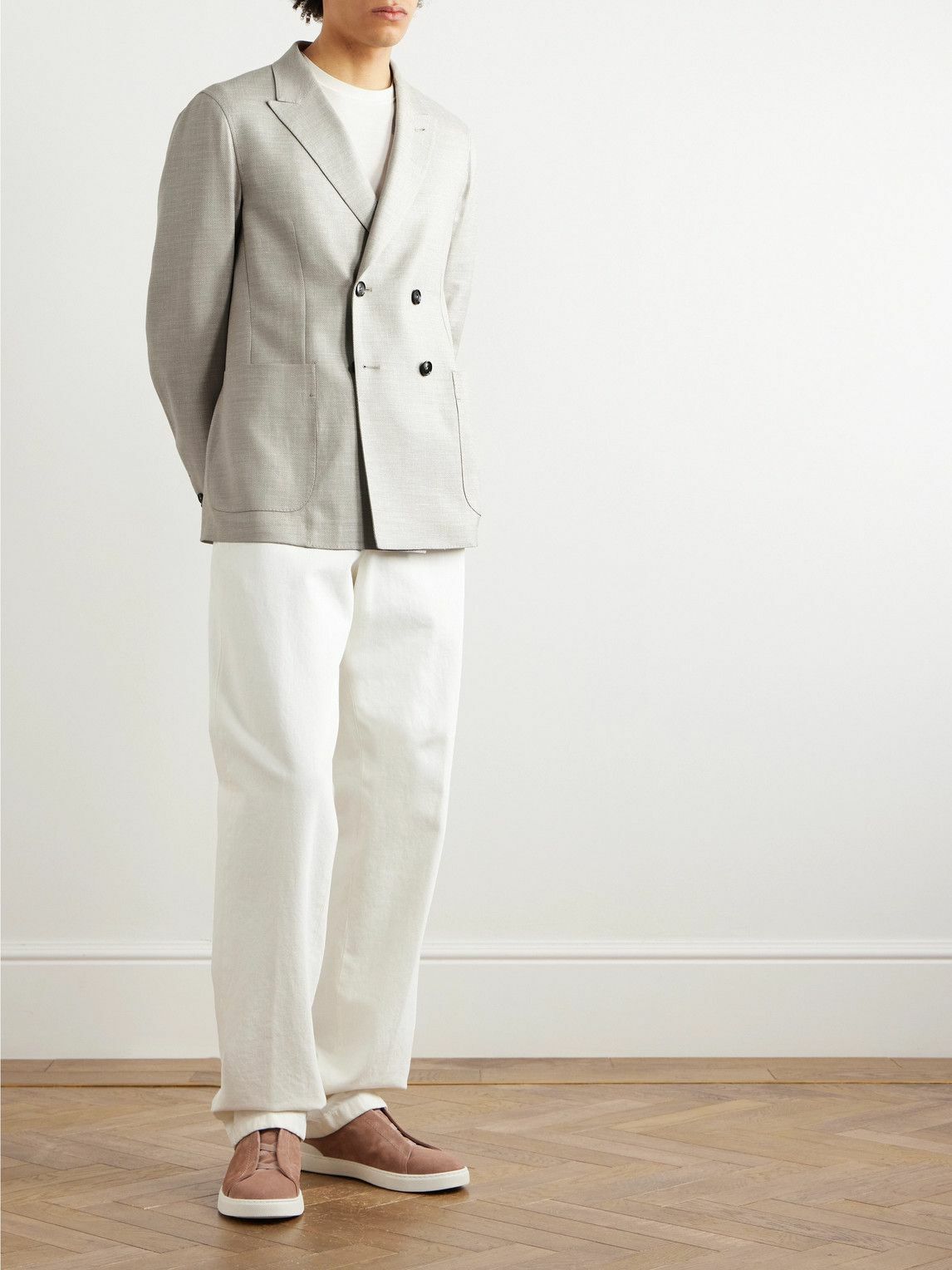 0060~ZZEGNA Fil a Fil 2 Button Blazer main image 0