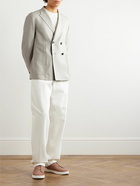 Zegna - Double-Breasted Woven Blazer - Neutrals