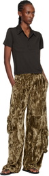 Collina Strada Khaki Velvet Lawn Cargo Pant