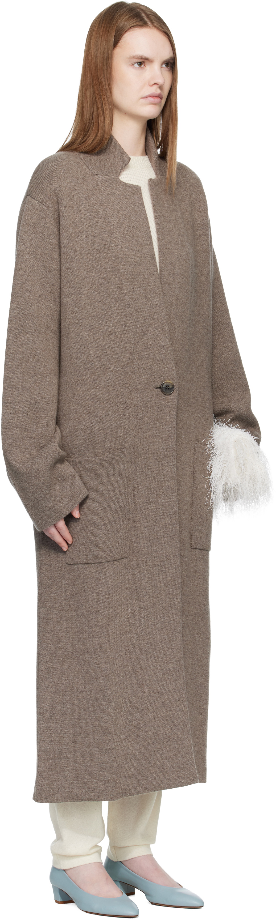 LISA YANG Taupe 'The Amie' Coat