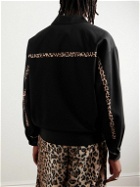 Wacko Maria - Leopard-Print Faux Fur-Trimmed Cotton Jacket - Black