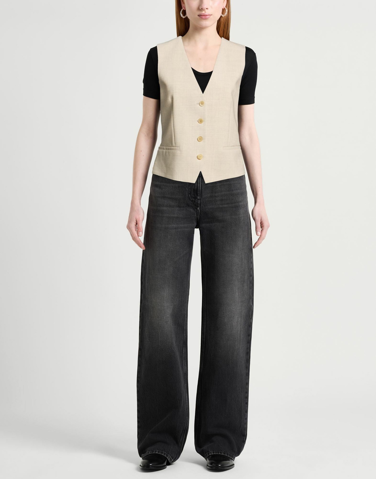 P. a.r. o.s. h. Womens Tailored Vest in Beige