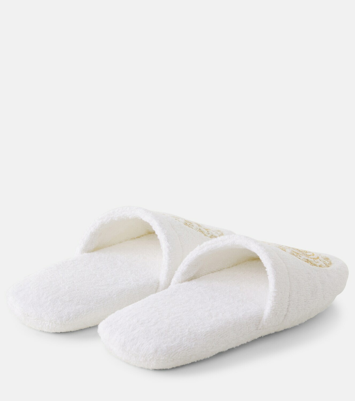 Versace Home Cotton and linen terry slippers