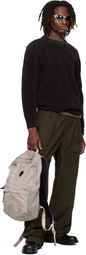 C.P. Company Black Cotton Chenille Lens Sweater