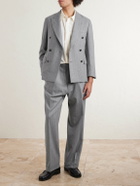 Kaptain Sunshine - Double-Breasted Pinstriped Wool Suit Jacket - Gray