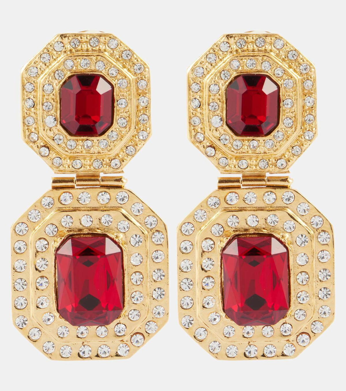 Alessandra Rich Crystal-embellished clip-on earrings